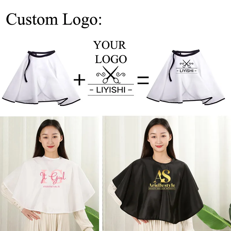 Make Up Cape Customed Label Hair Styling Cape Professional Hairdressing Salon Nylon Cape Black Pink Hair Styling Accessories