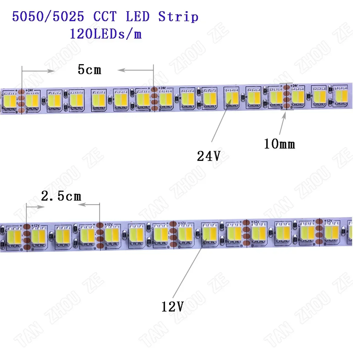 DC12V 24V 5M 5050 60/120LEDs/m RGB CCT NW 4000K 5025 LED Strip RGBW RGBWW white  RGB LED Light Strips Flexible Tape