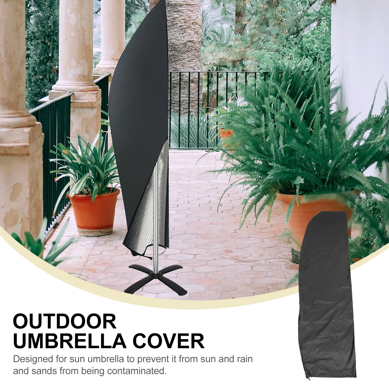 

1 комплект, чехол для уличного зонта, ткань Оксфорд 300D, водонепроницаемая, пыленепроницаемая, защита от ультрафиолета для патио, сада, банановой рамки, зонтик