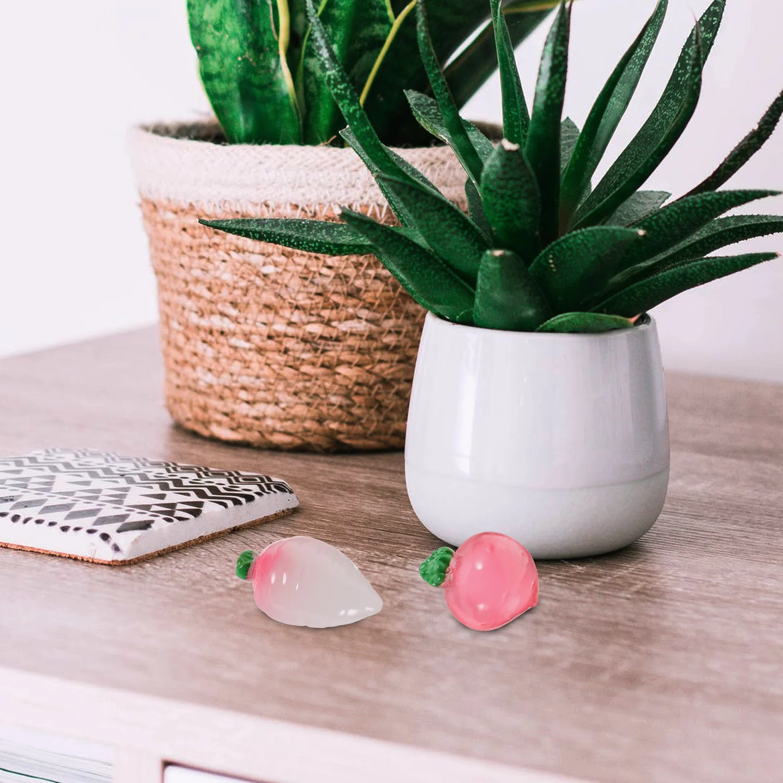 20pcs Night Light Vegetable Mini Resin Garden Decor Glow In Dark Ornament For Home Bonsai Micro Landscape Decoration