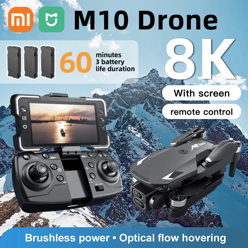 Xiaomi Mijia M10 Drone 8K Profesional HD Cámara Dual con pantalla remota RC 5G WIFI motores sin escobillas helicóptero de cuatro rotores Juguetes