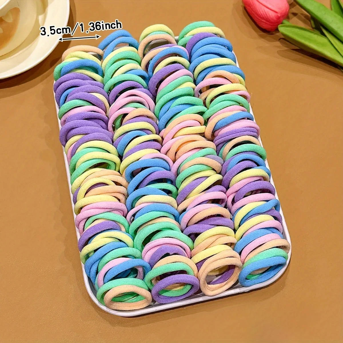 300Pcs Colorful Basic Elastic Hair Bands, Suitable for Daily Use, Basic Hair Accessories for Women, Ponytail Hair Ties, Fashionable Hair Accessories for Women, Suitable for Gift Giving, as Giveaways, Etc.