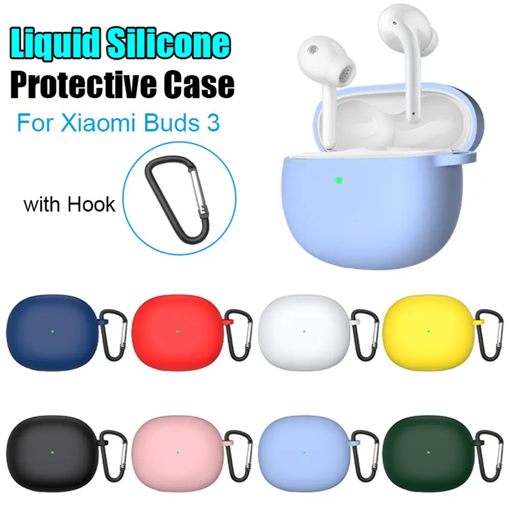 Doce cor à prova de choque anti perdido capa de silicone líquido casca macia fone de ouvido bluetooth capa protetora para xiaomi botões 3