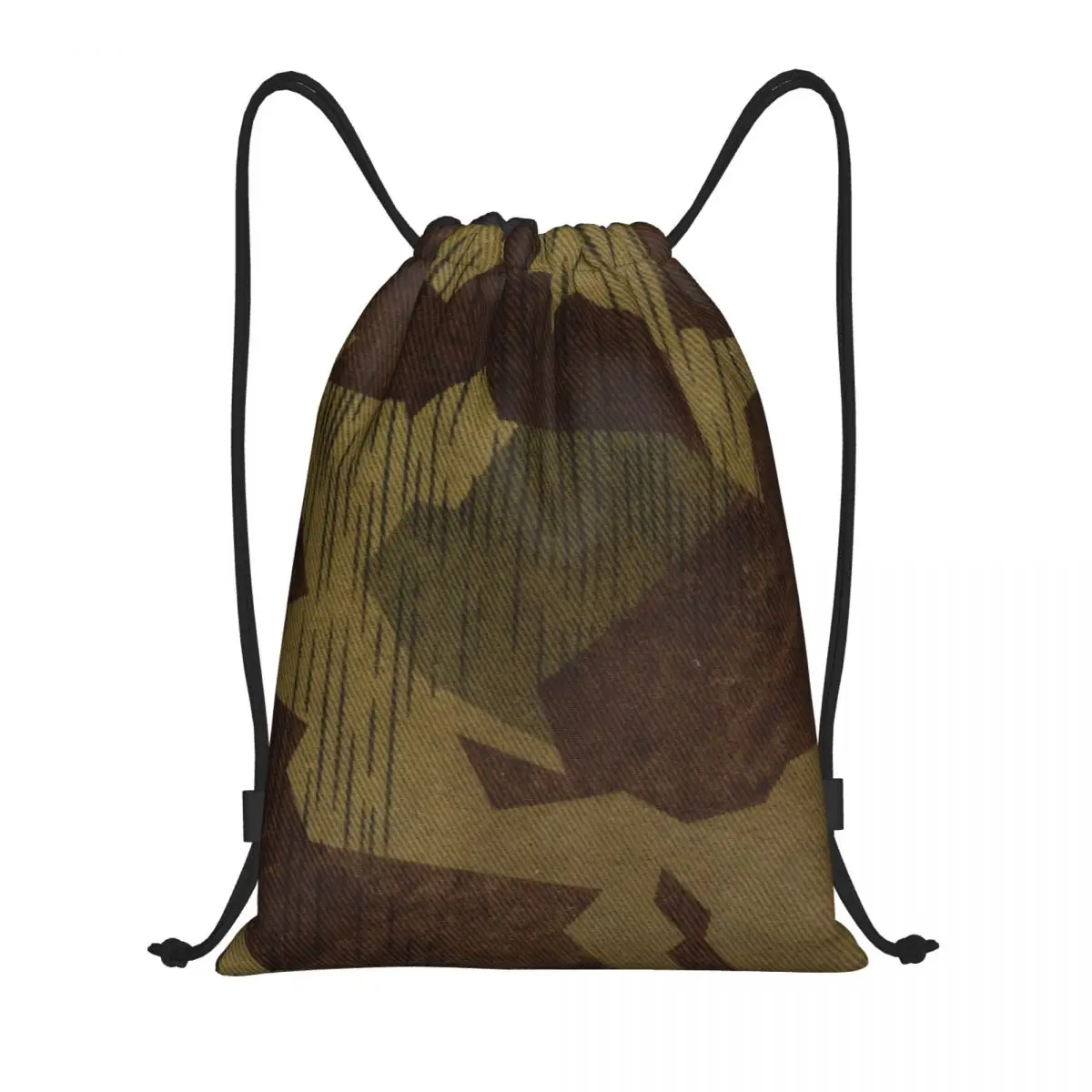 Custom WW2 German Splittertarn Camo Drawstring Backpack Sports Gym Bag for Men Women Military Army Camouflage Shopping Sackpack