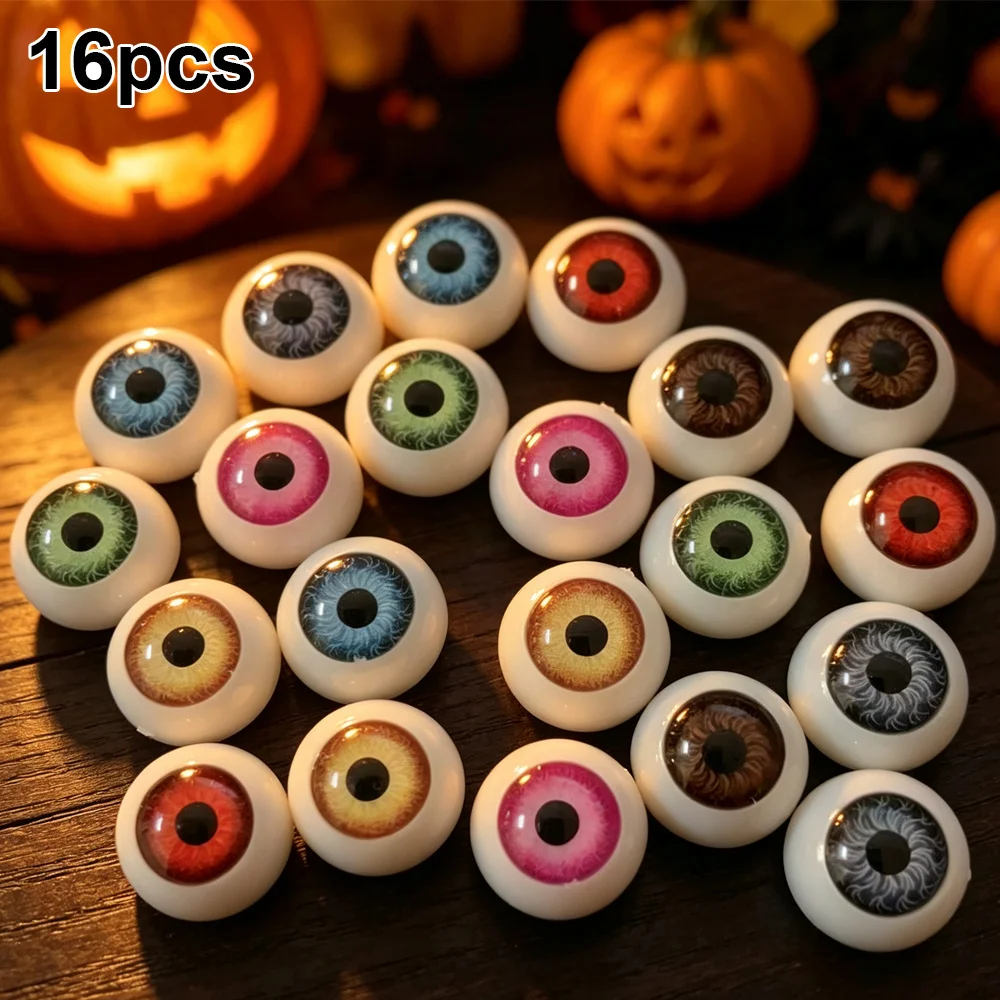 16 acrylic semi-circular simulation eyeballs 20mm color fake eyes Halloween mask dolls DIY handmade prop eyeballs