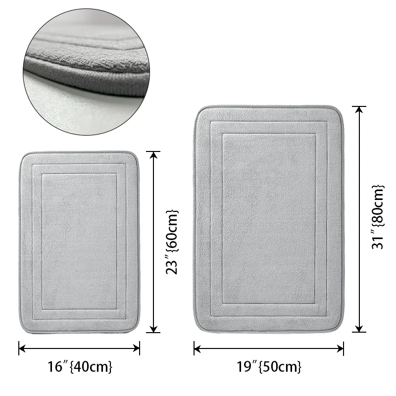 Bath Mat Non-Slip Bathroom Rug Mat Soft Absorbent Bath Mat Machine Washable Bathroom Shower Door Floor Mat Carpet for Tub,Room