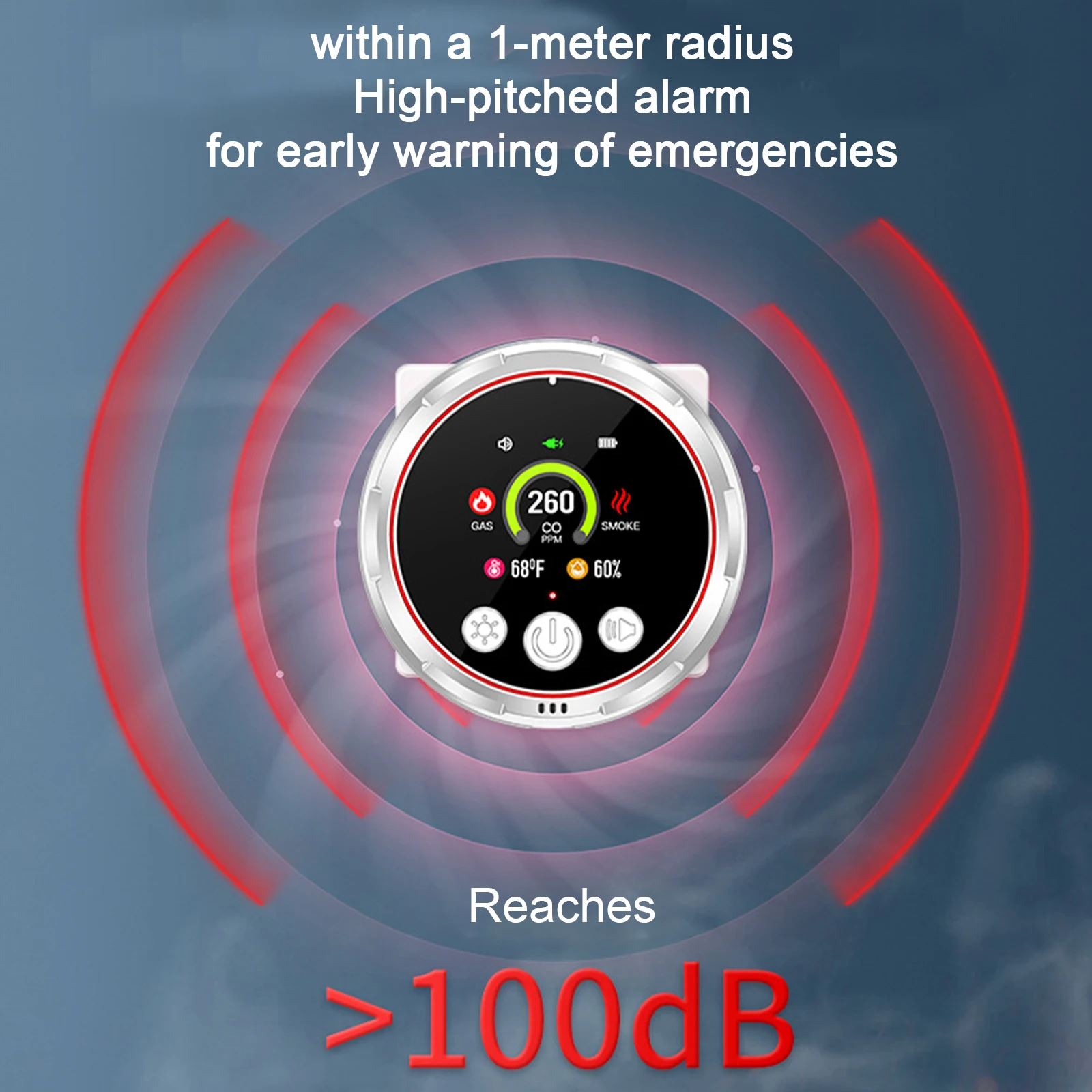 5 In 1 Carbon Monoxide Plug In Detector with Magnetic Base Mini Air Quality Monitor Large Display For Indoor Home Kitchen Use