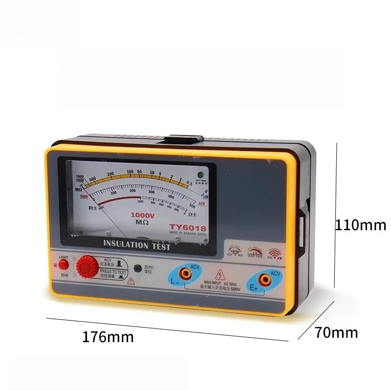6017\ 6018\ 6045 Pointer Insulation Resistance Tester Shaker Meter Megaohmmeter Leakage Detection