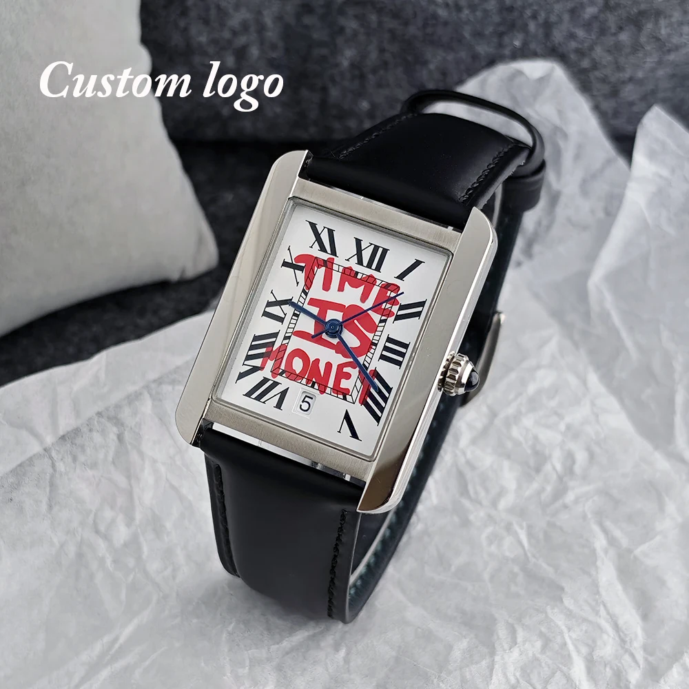 New 31 * 33mm Men's Watch Time is Money Watch Customized Logo Watch High Quality Watch Stainless Steel Watch