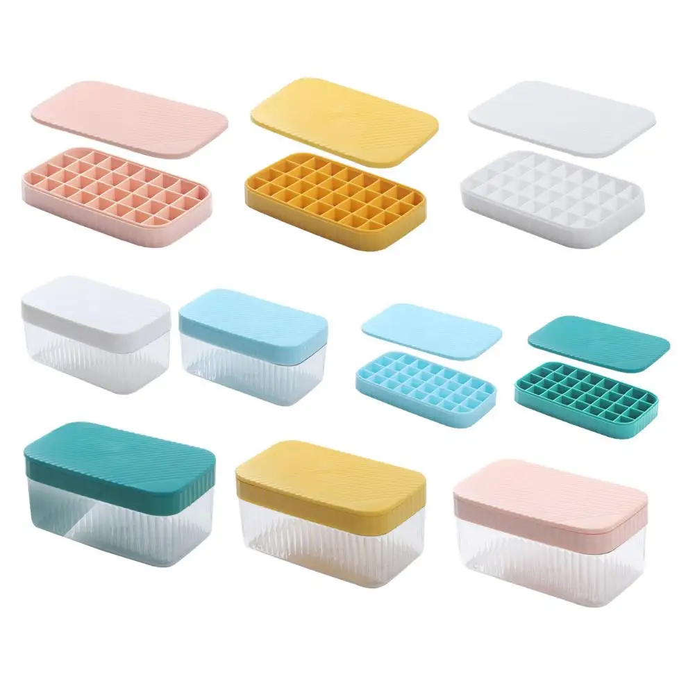 

32 Grids Ice Cube Tray with Storage Box And Lid Easy Release Ice Mold Leak-Proof Stackable Ice Maker for Home Party