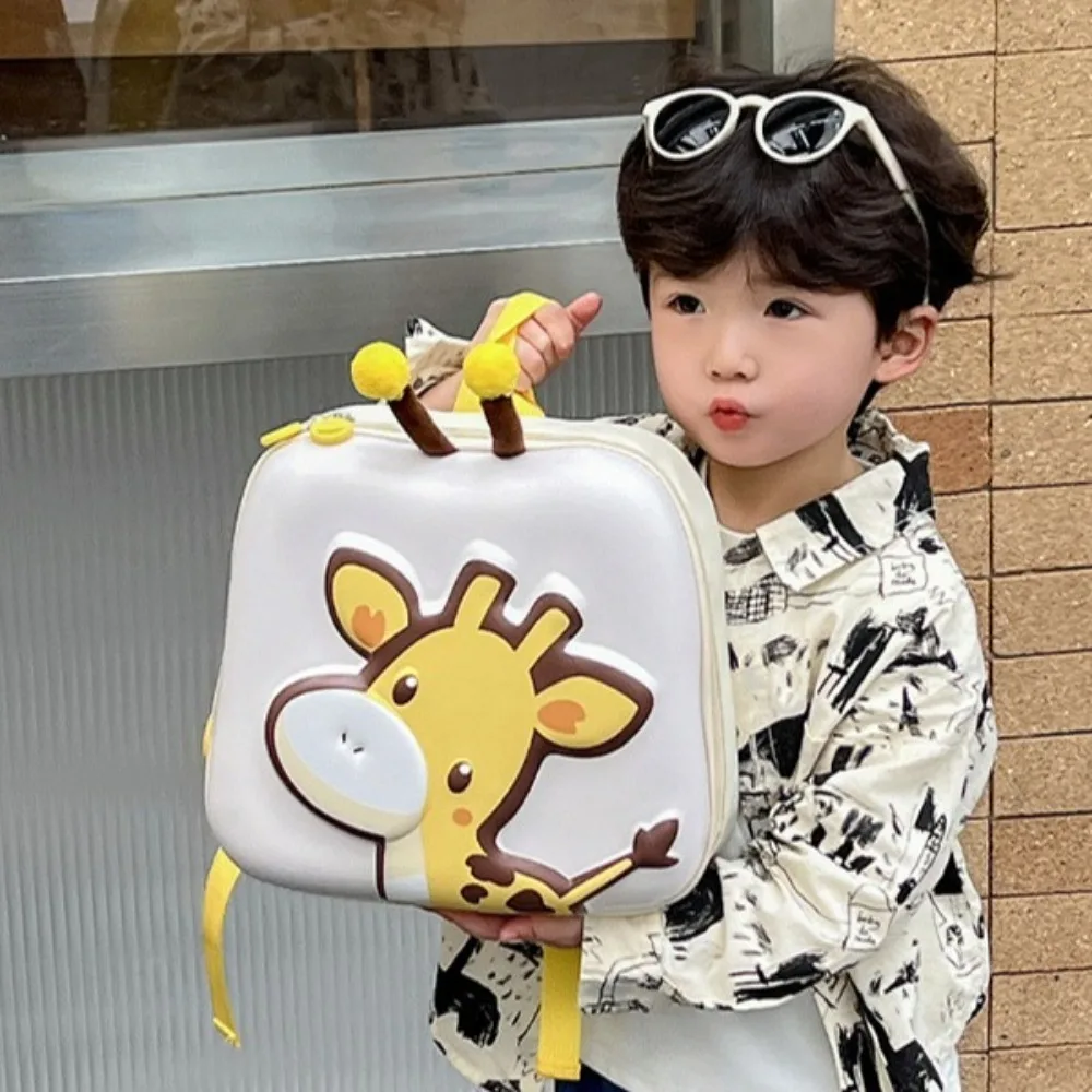 Square Kids Cartoon Deer Backpack Hard Case Large Capacity Y2K Children's Deer School Bag Zipper All-match