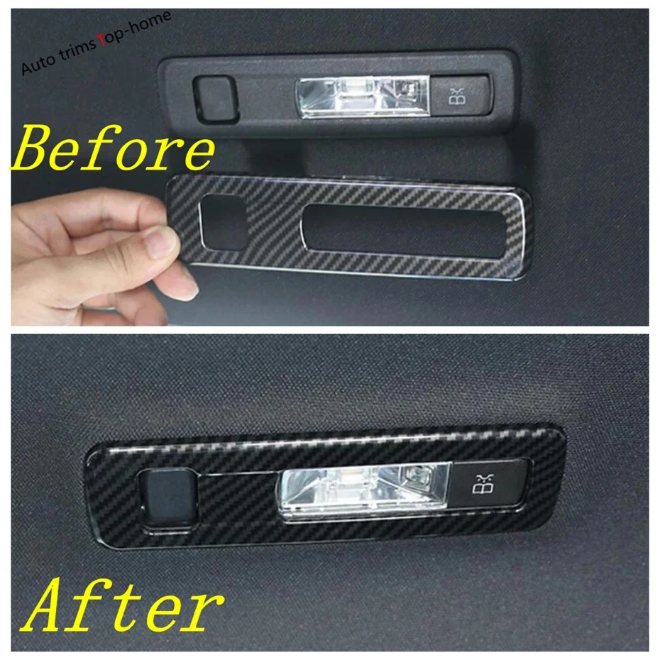 ABS Carbon Fiber Reading Light Lamp Decoration Frame Cover Trim For Mercedes-Benz CLA 200 C118 W118 2020 - 2024 Car Accessories