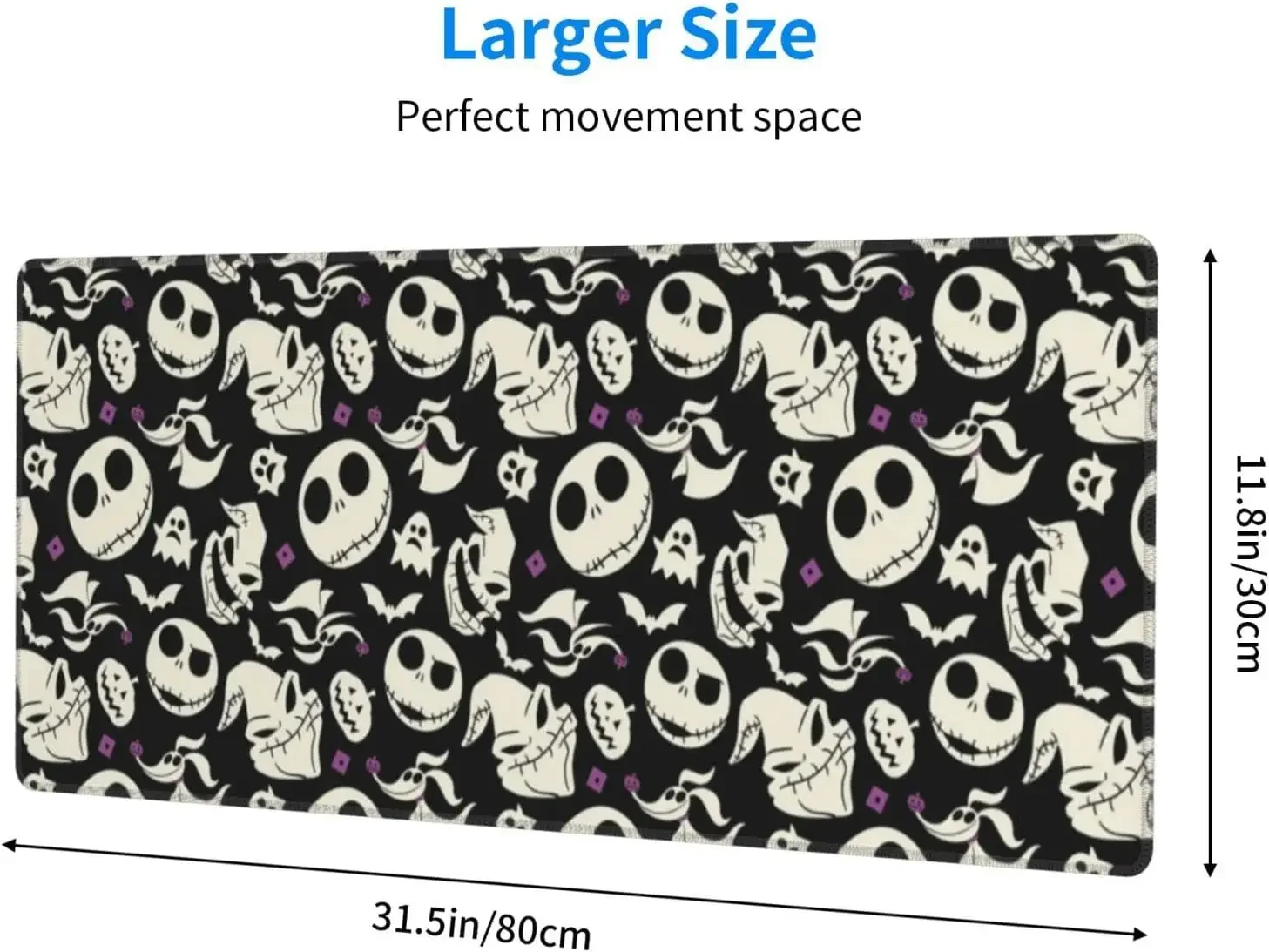 Before Halloween Mouse Pad Non-Slip Rubber Bottom Mouse Pad 11.8 X 31.5 Inch Long Mousepad for Laptop Computer Home Office