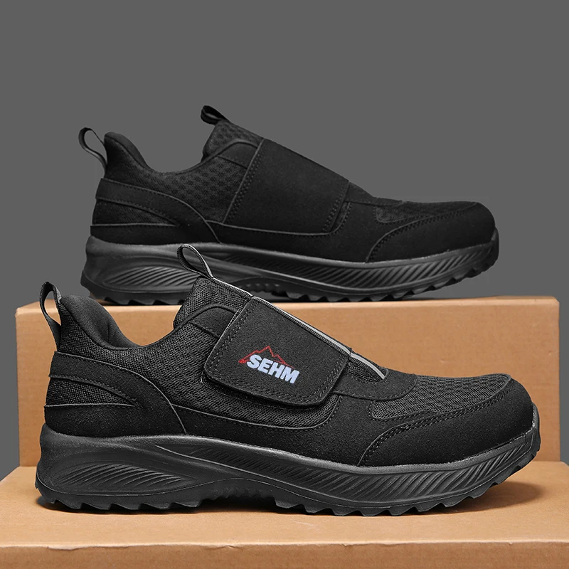 Large Size Men Fashion Steel Toe Shoes Anti-Puncture Anti-Shatter Breathable Mesh Casual Thick Sole Work Sneakers - view 3