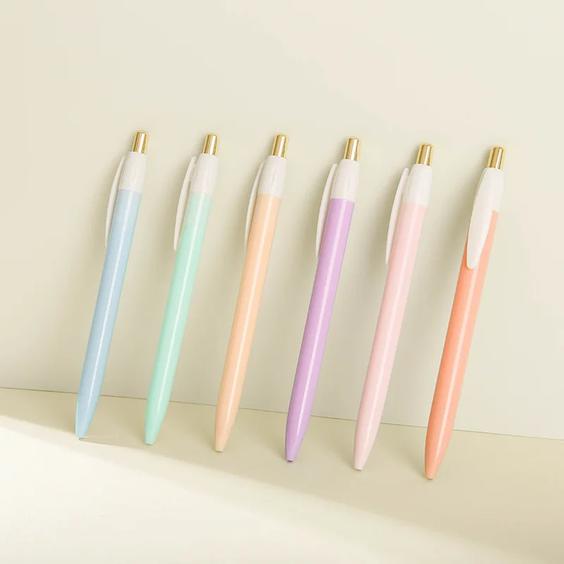 

48pcs Candy Color Ballpoint Pens Korean Stationery Blue Ink Ballpoint Pen School Supplies Wholesale Cute Things Back To School