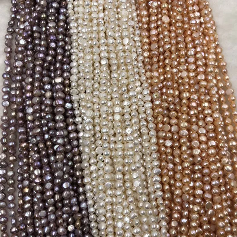 

ELEISPL Wholesale 12 Strands 7-8MM Nugget Baroque Real Pearls Loose Strings White Pink Purple Beads #1022