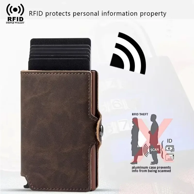 Luxury Wallets RFID Blocking Business Credit Card Holders Pop Up Smart Wallets Male Cardholder Minimalist Wallets for Men Women