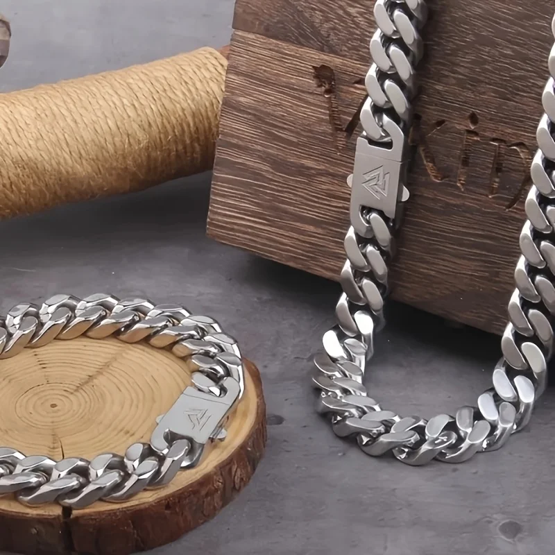 1pc high-end Viking Cuba chain suit, fashionable and handsome fashion accessories are suitable for sending boyfriends every day.