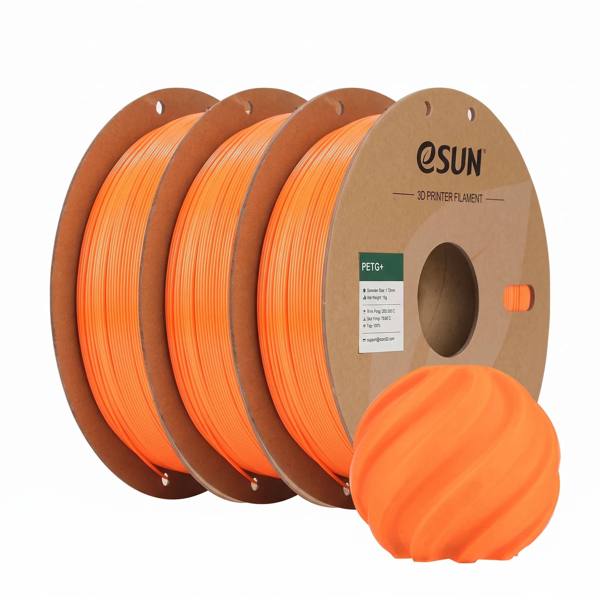 ESUN 3KG Upgrade PETG 3D-filament, 1,75 mm, 1 kg (2,2 lbs), hoogwaardig PETG-materiaal, geschikt voor FDM-printers.