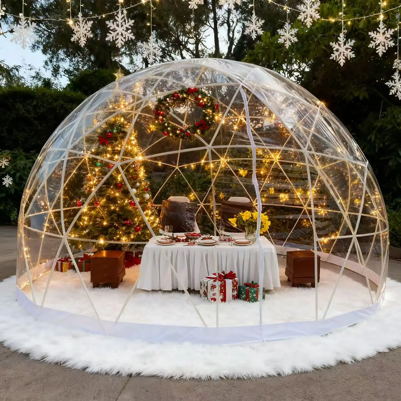Outdoor Camping Star Tent Spherical Bubble House Transparent Tent Outdoor Winter Warm Camping Yurt