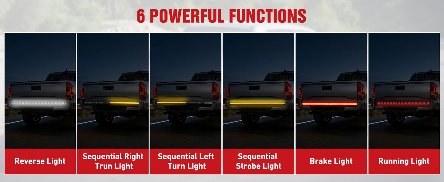 60&amp;#34; trilple row rear light strip