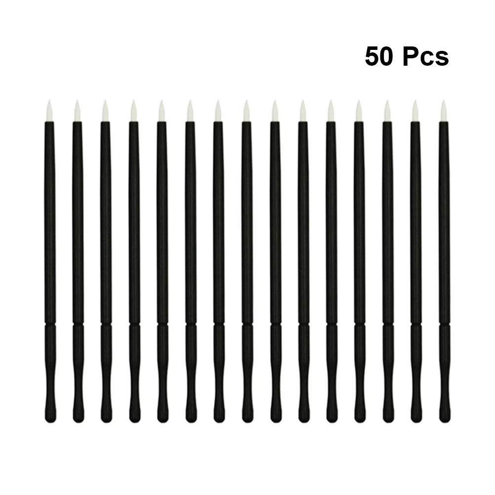 

50Pcs Disposable Eyeliner Wand Applicator Cosmetics Eyeliner Liquid Eye Makeup Tools （White Brush Tips)