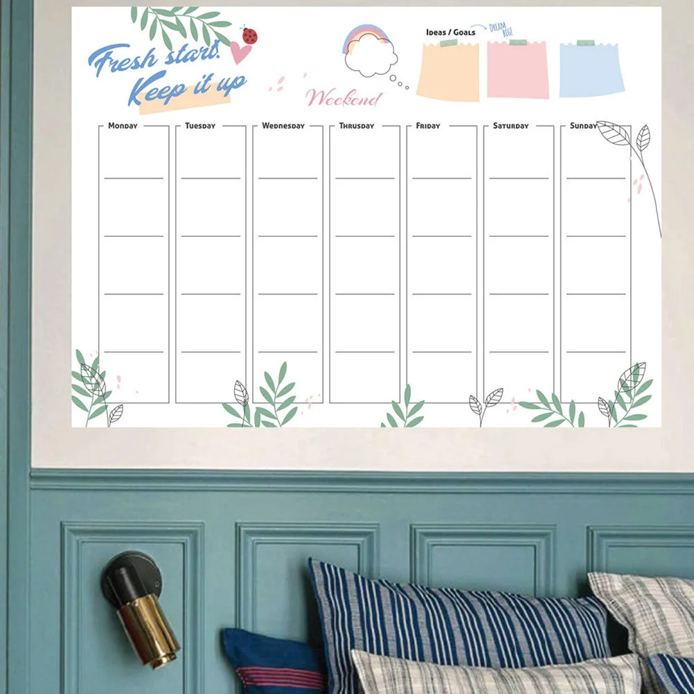 Magnetisch Whiteboard Note Muur Kalender Wekelijks Droog Uitwissen Koelkast Pvc Kind