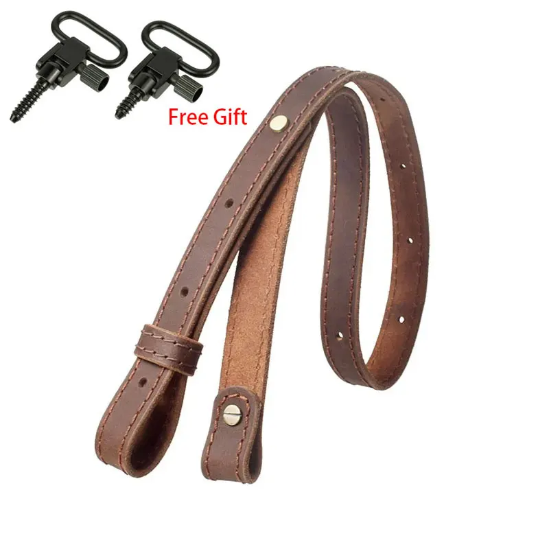 

Tactical Leather Slings Ruger 10/22 Shotgun Sling Swivel Mount Magpu Hide Adjustable Bindings Hunting Rifle Shooting Strap