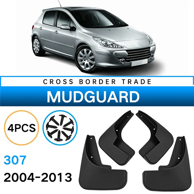 Car Mudflaps for 307 2004-2013 Mudguards Flap Splash Guards Cover Mud Car Wheel