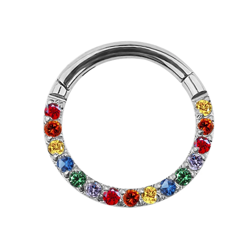 G23 Titanium Hinged Segment Hoop Nose Ring Earring
