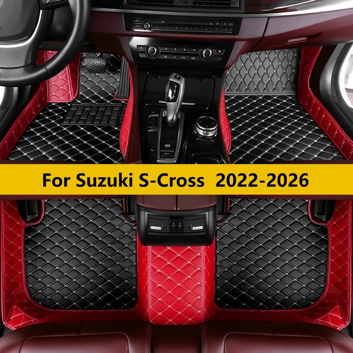 Custom Leather Car Floor Mat For Suzuki S-Cross 2022 2023 2024 2025 2026  Car Leather Carpet Pads Full Set Foot Matts Rugs