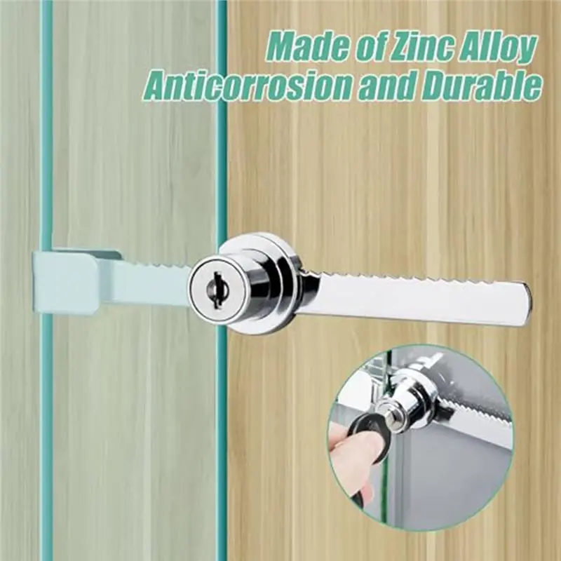 For Terrarium Showcase Cabinet Lock, 3Pcs Reptile Vivarium Lock, Ratchet Mechanism Glass Door Lock With Key