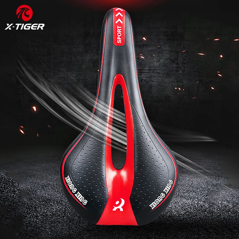 

X-TIGER Bicycle Saddle Bike Seat 280* 145mm Road Cycling PU Leather Sponge saddle Urban Commuting Soft Seat Ergonomic Cushion