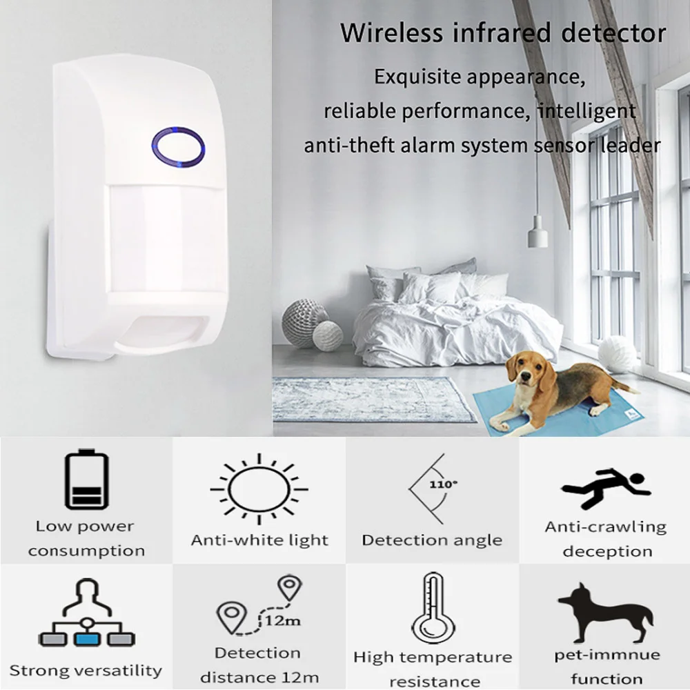 433MHz Infrared Detector Indoor PIR Motion Sensor Wireless eV1527 Home RF Sensor For Smart Life Security Alarm System