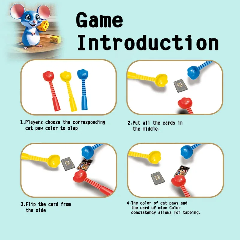 Cats Catch Mice Board Games Kids Toys Family Party Social Games Funny Card Memory Logical Thinking Children Education Table Game view 4