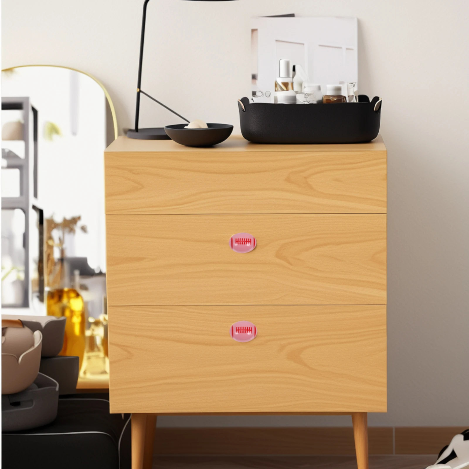 

2pcs Rugby Ceramic Drawer Pulls Single Hole Kids Room Sports Ball Handles Furniture Knobs Wardrobe Replacement Cabinet Door