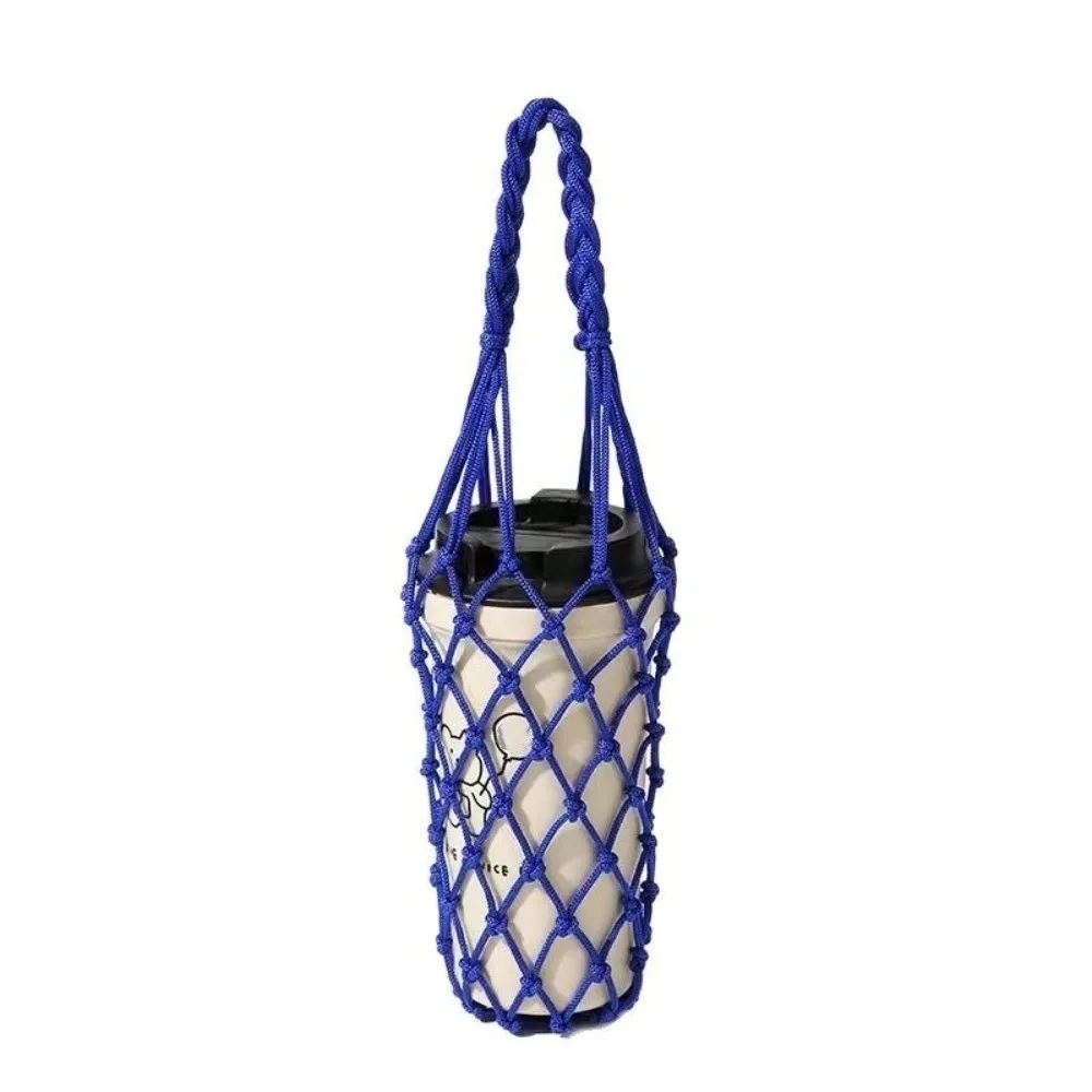 Portable Hand Woven Mesh Bag Hollow Out Reusable Coffee Bag Handheld Kettle Bag