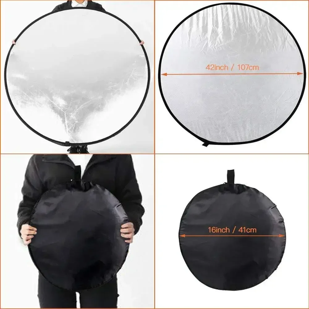 5 in 1 Round Reflectors Collapsible Photography Fill Light Batter Diffuser Accessories Multi-Disc Outdoor Photos Backdrops Props