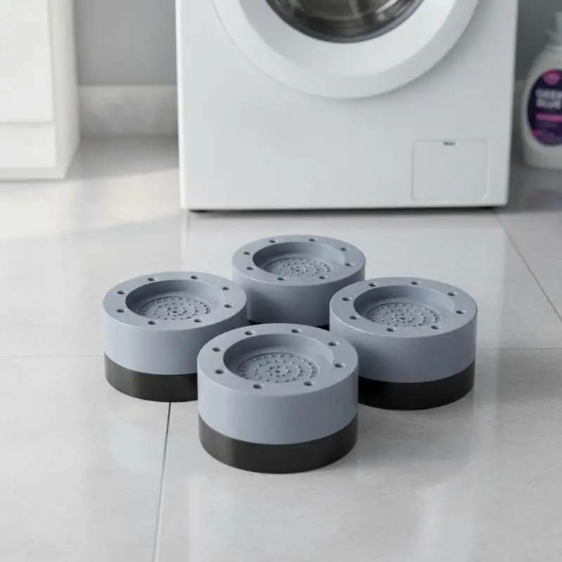 4Pcs Washing Machine Heightening Foot Pad AntiSlip Anti Vibration Shock Absorber Mat Riser Mat for Washer Refrigerator Furnitur