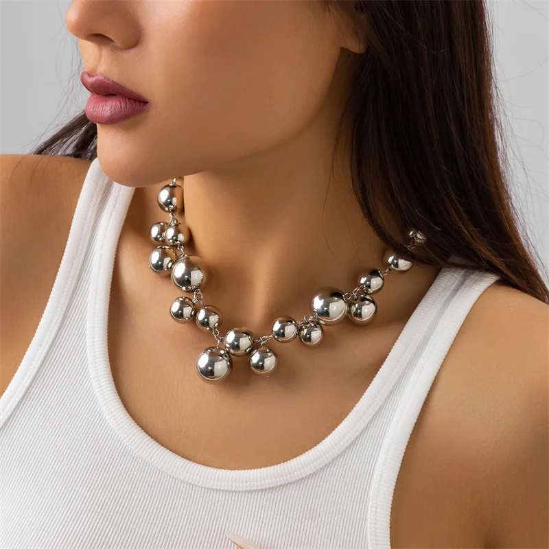 Vintage Acrylic Pearls Bead Necklace Clavicle Chain Women's 2023 Elegant Pendant Necklace Bride Jewelry