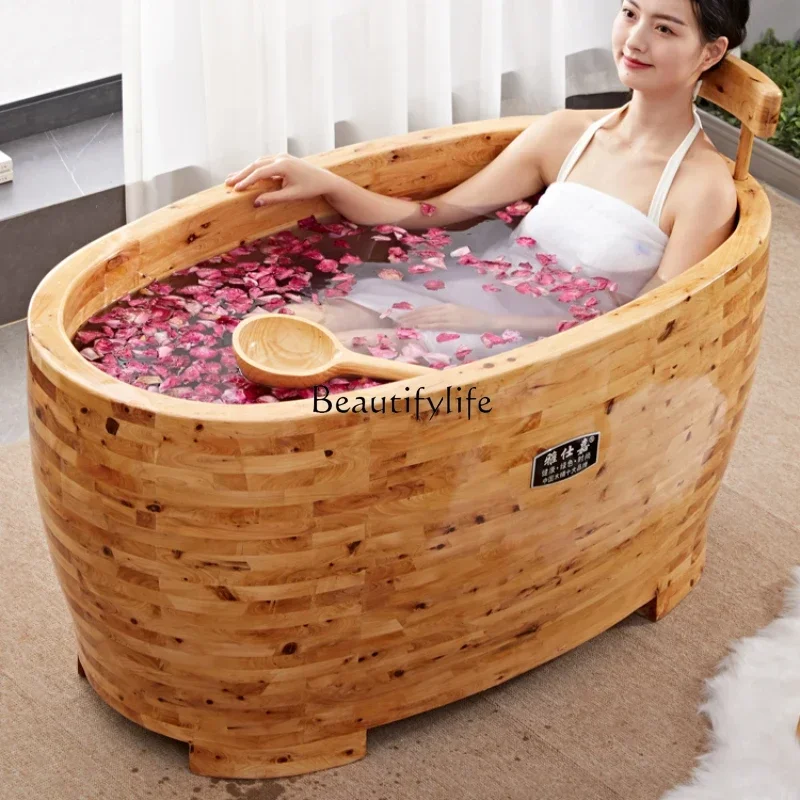 

ls 04Adult Wooden Bath Bucket Bathtub Thickened Bath Barrel Heating Bath Wooden Bucket Household Bidet