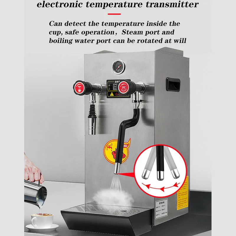 Milk Frother,Multi-Purpose Full-Automatic Steam Boiling Water Frothing Machine, LCD Display Steam Milk Foam Machine