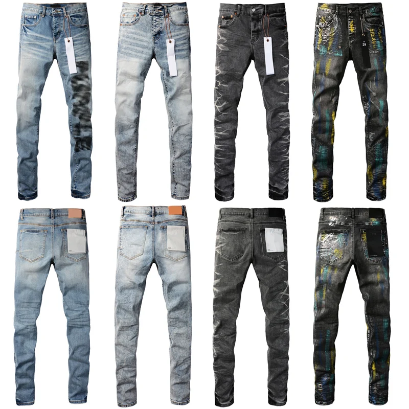 Light Blue Purples Jeans Everyday Casual Men's Women's All-match Pencil Pants Autumn Winter New Purples Denim Trousers