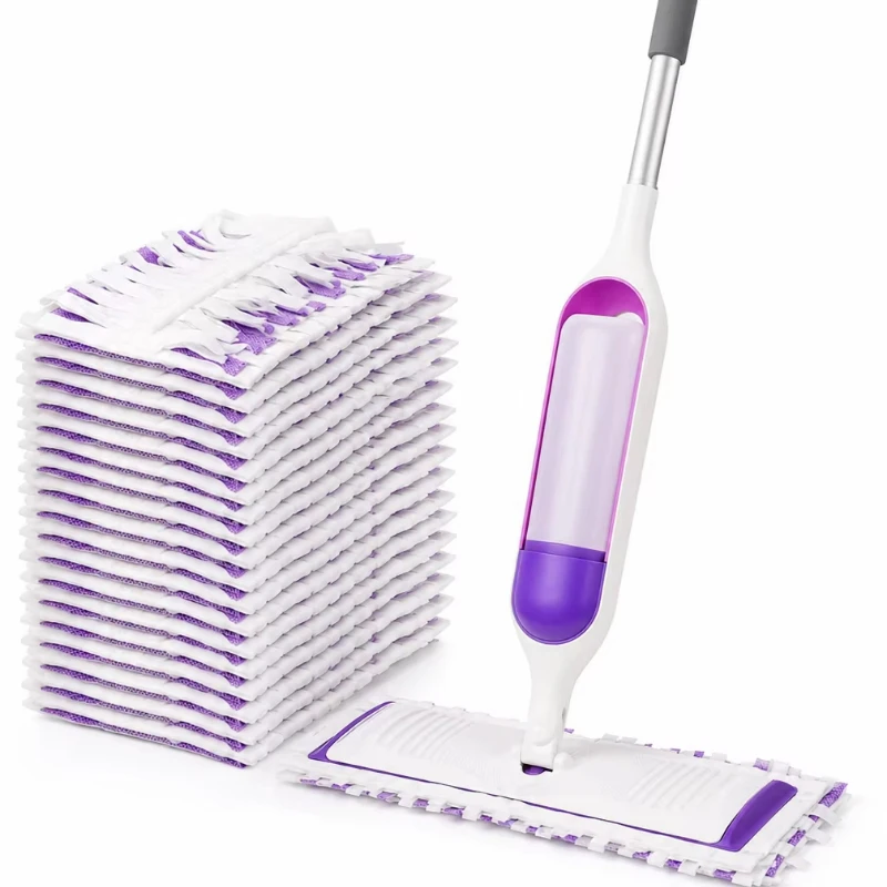 Water spray mop, with disposable gasket, stainless steel rod, strong water absorption, quick floor cleaning mop