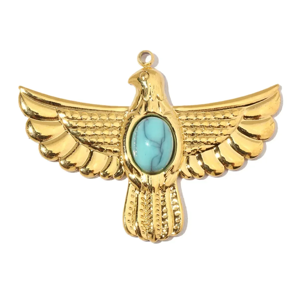 3pcs/Lot French Eagle Natural Stone Stainless Steel Diy Charms Women Flower Necklace Pendant Shell Oval Jewelry