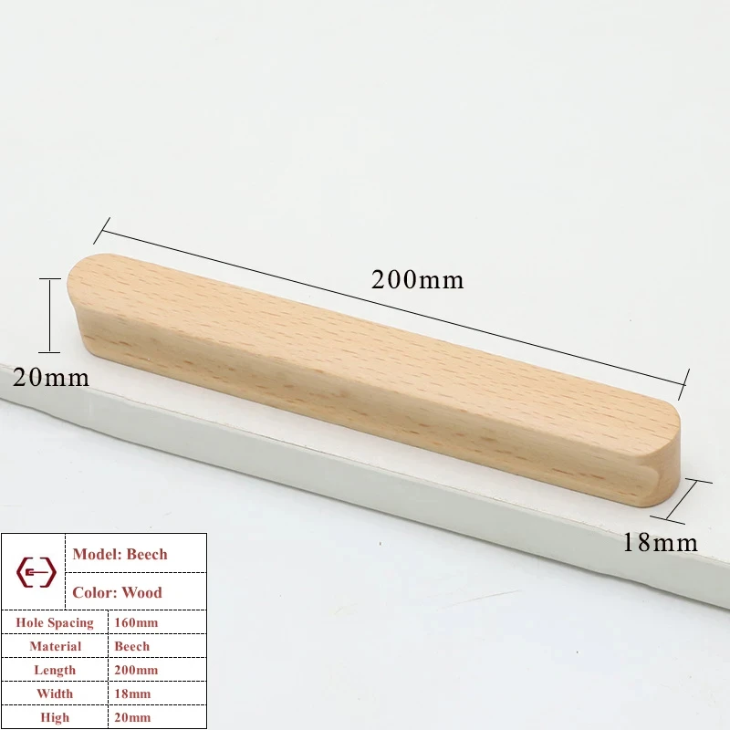 Walnoot Beuken Keukenkast Handvat Lade Massief Houten Meubeldeur Lade Ronde Knop Kast Houten Handvat Hardware Lange Trek