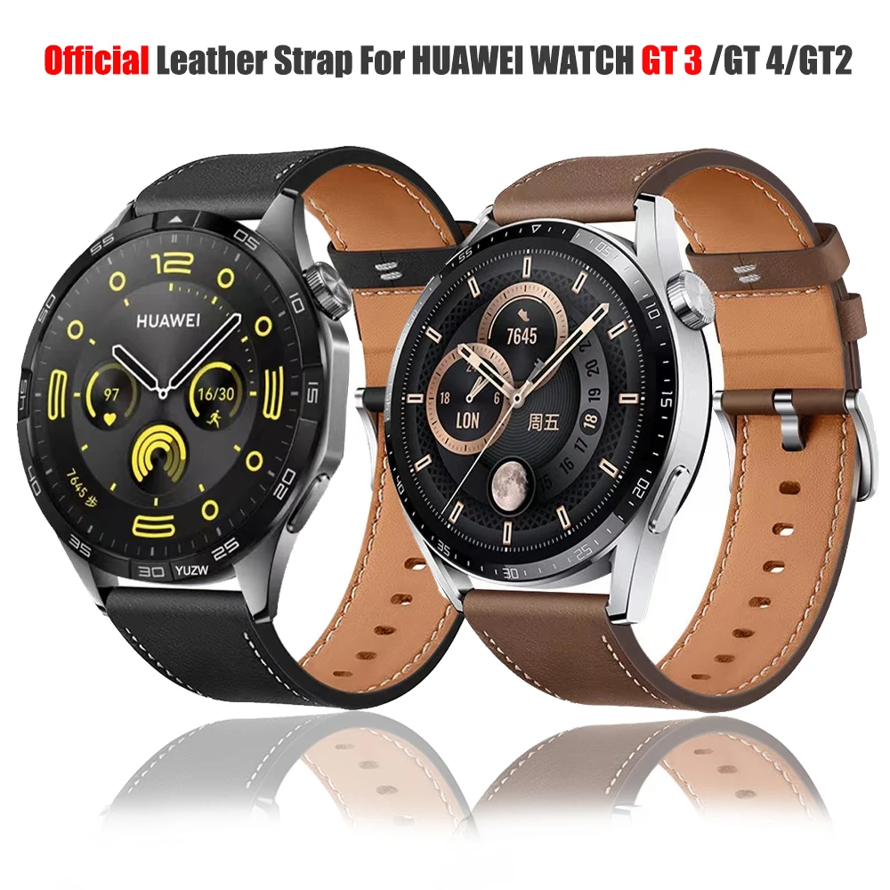 Genuine Leather Straps For HUAWEI WATCH GT 4 46mm WATCH 4 Pro GT 3 GT2 Pro 42mm Buds Band 22mm 20mm Watchbands Replacement Wrist