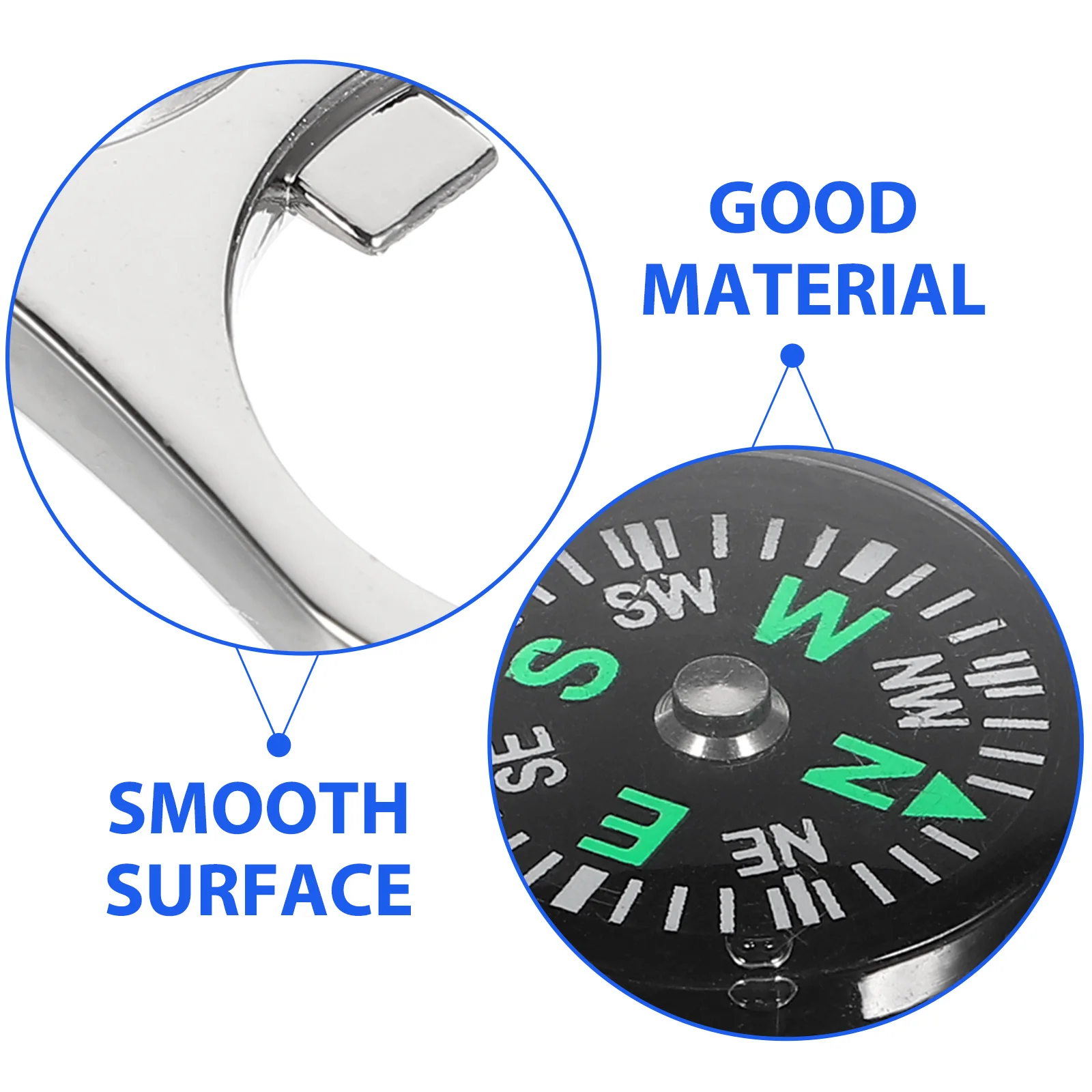 

3pcs Compass Keychain Zinc Alloy Durable Lightweight Portable Key Ring Pendant For Keys Bags Wallets Suitcase Camping Hiking