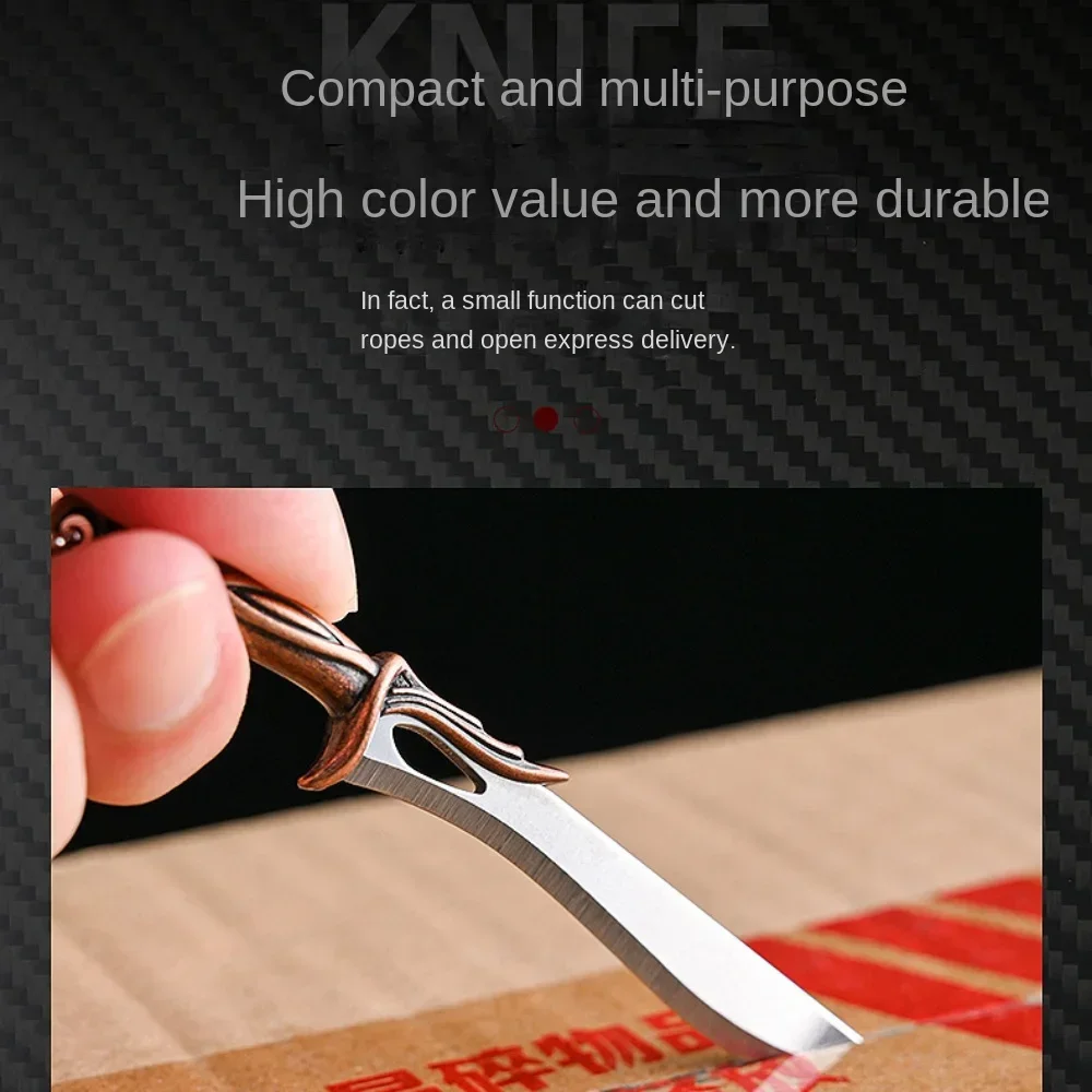 Keychain Portable Mini Knife Suitable for Opening Holiday Gifts and Express Delivery Non-folding Knife Pendant Accessories