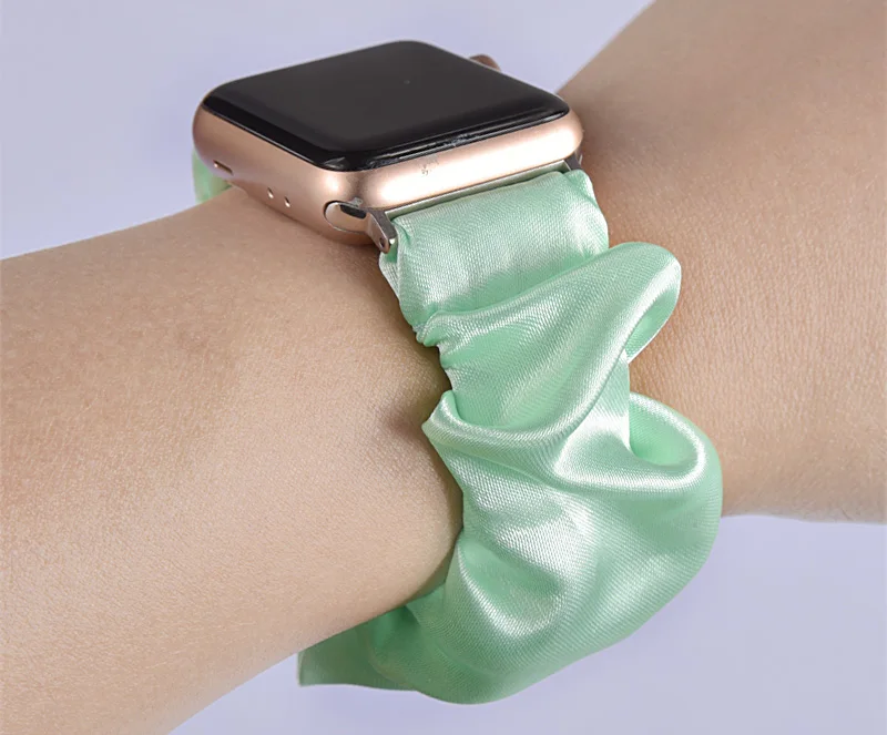 Scrunchie Strap for Apple watch band 41mm 45mm Adjustable Elastic solo Loop  42/44mm 40/38mm for iWatch series 7 6 5 4 bracelet